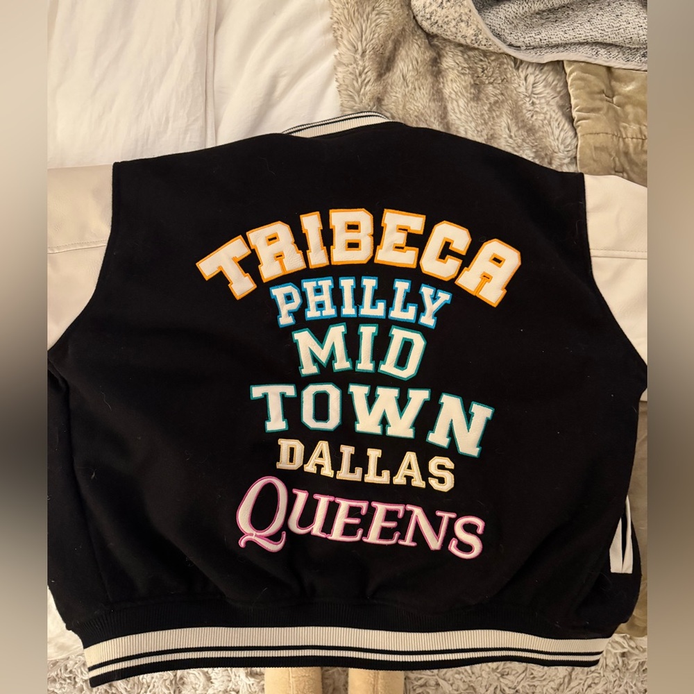 Pull&Bear Oversized Black Varsity Bomber Jacket - image 3